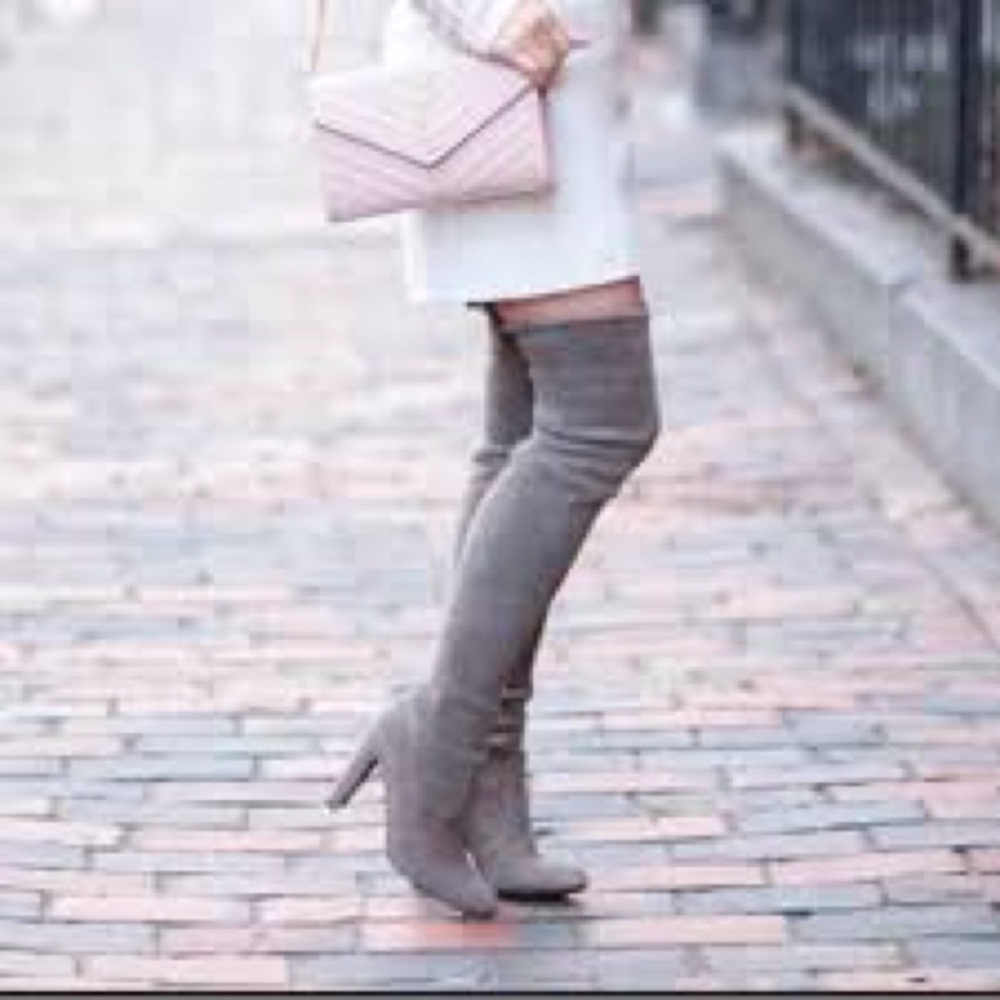 Stuart Weitzman Charcoal Over the Knee Boots